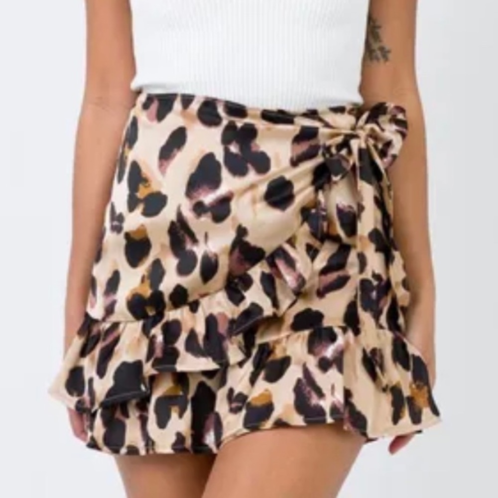 cheetah skirt with ruffles